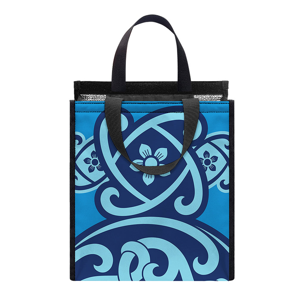 Blue Celtic Symbol Print Insulated Lunch Tote