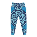 Blue Celtic Symbol Print Jogger Pants