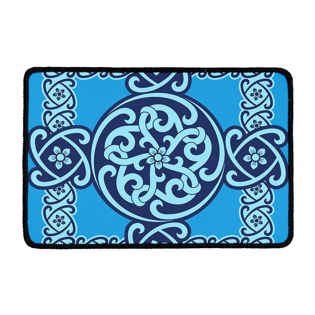 Blue Celtic Symbol Print Kitchen Mat