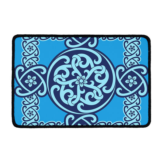 Blue Celtic Symbol Print Kitchen Mat
