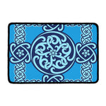 Blue Celtic Symbol Print Kitchen Mat