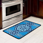 Blue Celtic Symbol Print Kitchen Mat