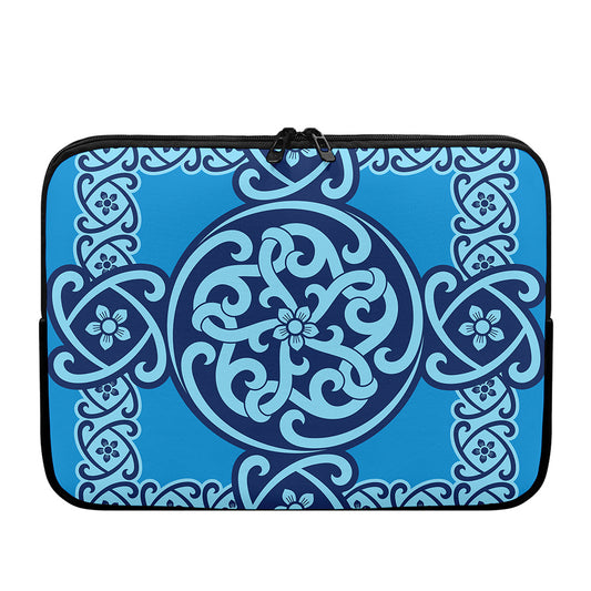 Blue Celtic Symbol Print Laptop Sleeve