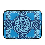 Blue Celtic Symbol Print Laptop Sleeve