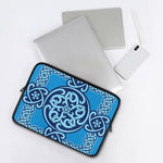 Blue Celtic Symbol Print Laptop Sleeve