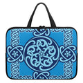 Blue Celtic Symbol Print Laptop Sleeve With Handle