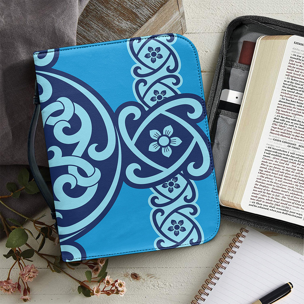 Blue Celtic Symbol Print Leather Bible Cover