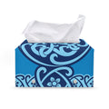 Blue Celtic Symbol Print Leather Tissue Box Cover