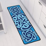 Blue Celtic Symbol Print Long Kitchen Mat