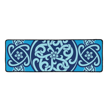 Blue Celtic Symbol Print Long Kitchen Mat