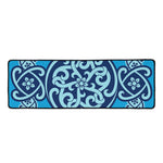 Blue Celtic Symbol Print Long Kitchen Mat