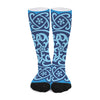 Blue Celtic Symbol Print Long Socks