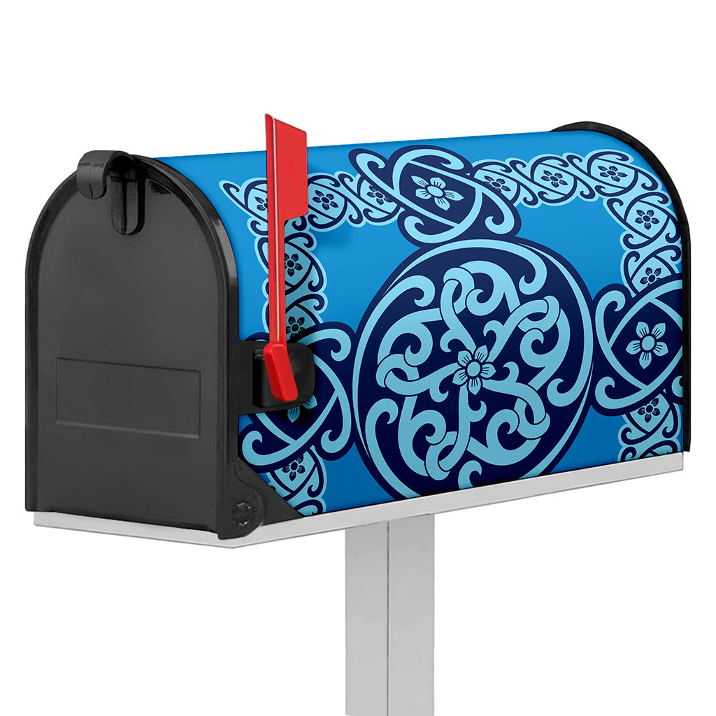 Blue Celtic Symbol Print Mailbox Cover