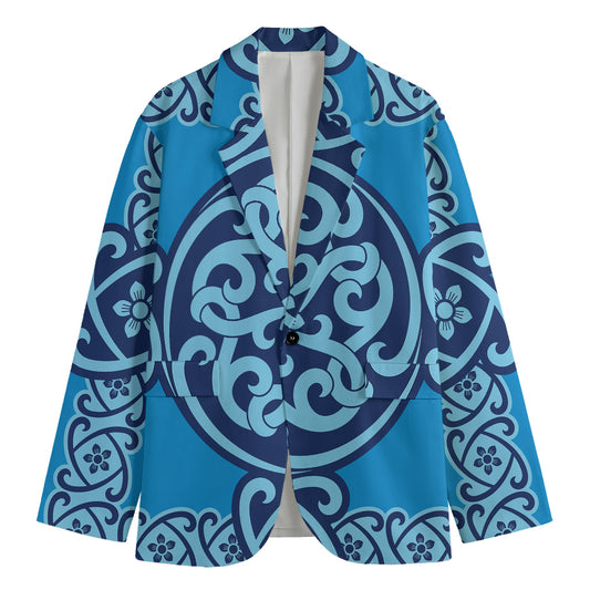 Blue Celtic Symbol Print Men's Blazer
