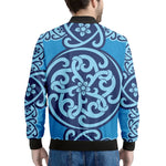 Blue Celtic Symbol Print Men's Bomber Jacket
