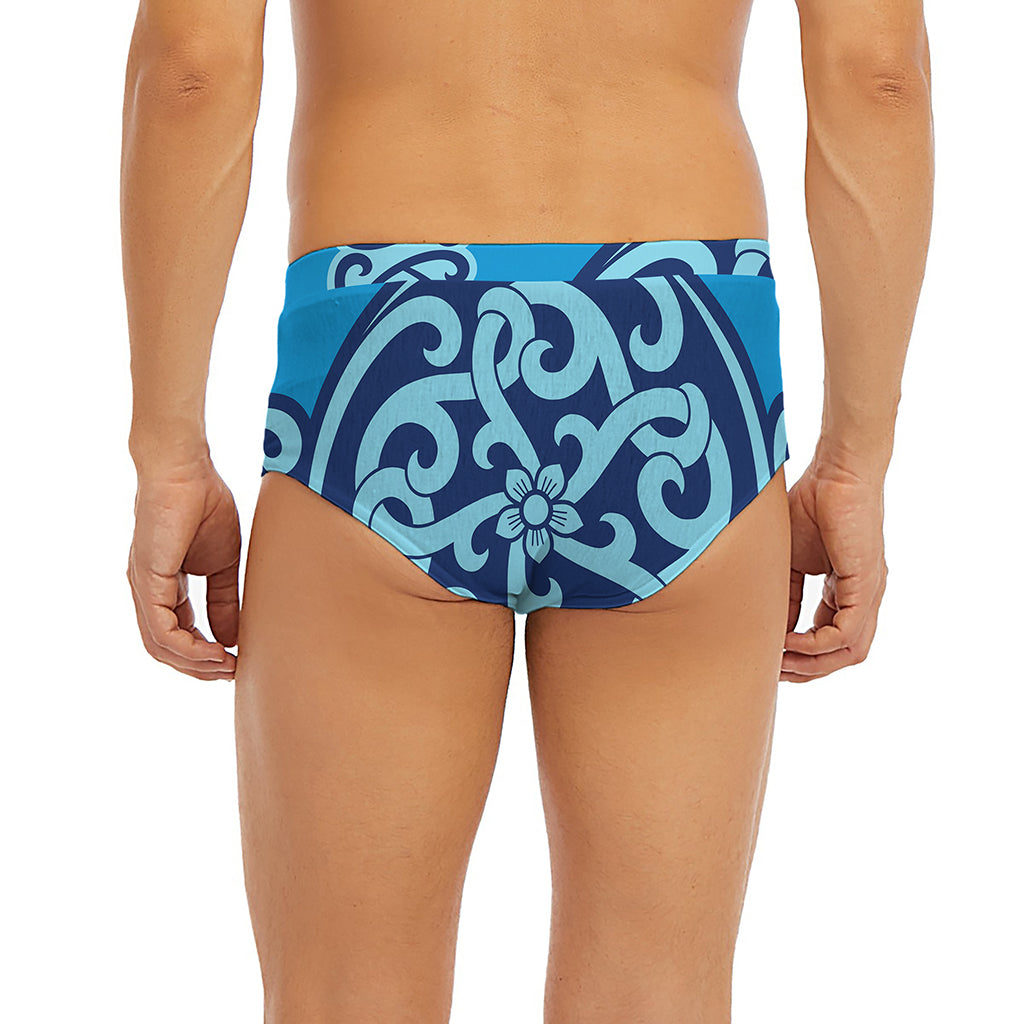 Blue Celtic Symbol Print Men's Briefs