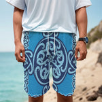 Blue Celtic Symbol Print Men's Cargo Shorts