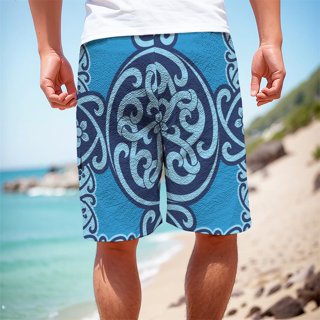 Blue Celtic Symbol Print Men's Cargo Shorts