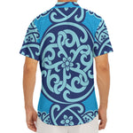 Blue Celtic Symbol Print Men's Deep V-Neck Shirt