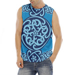 Blue Celtic Symbol Print Men's Fitness Tank Top