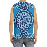 Blue Celtic Symbol Print Men's Fitness Tank Top