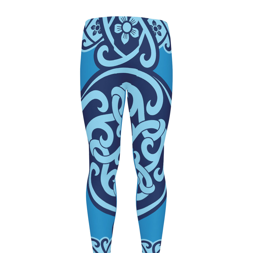 Blue Celtic Symbol Print Men's leggings