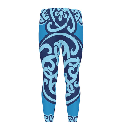 Blue Celtic Symbol Print Men's leggings