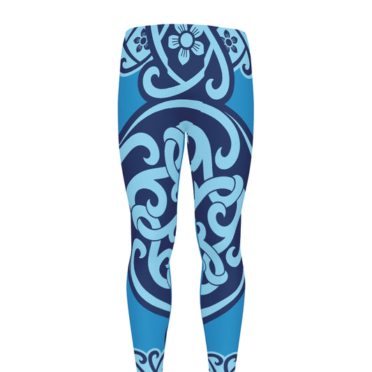 Blue Celtic Symbol Print Men's leggings