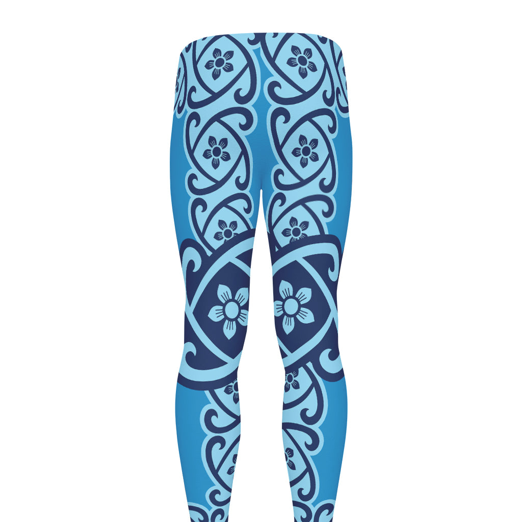 Blue Celtic Symbol Print Men's leggings