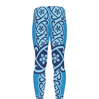 Blue Celtic Symbol Print Men's leggings