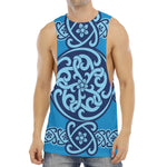 Blue Celtic Symbol Print Men's Muscle Tank Top