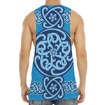 Blue Celtic Symbol Print Men's Muscle Tank Top