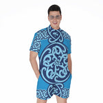 Blue Celtic Symbol Print Men's Rompers