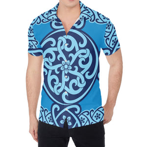 Blue Celtic Symbol Print Men's Shirt