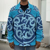 Blue Celtic Symbol Print Men's Shirt Jacket