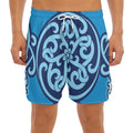 Blue Celtic Symbol Print Men's Split Running Shorts