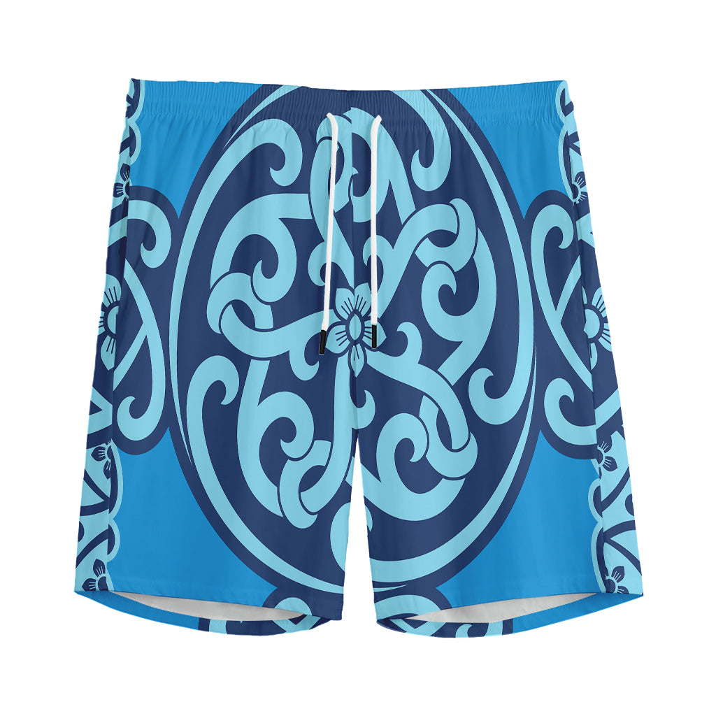 Blue Celtic Symbol Print Men's Sports Shorts