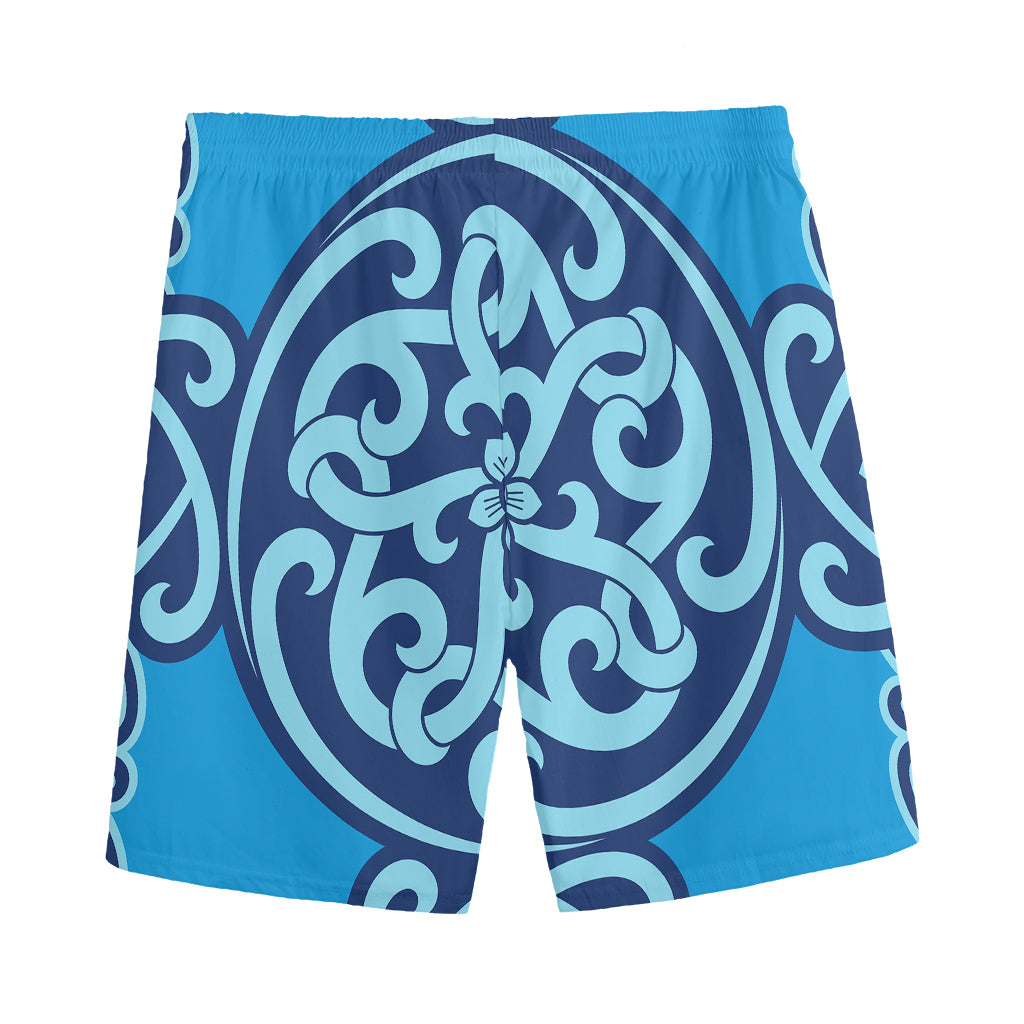 Blue Celtic Symbol Print Men's Sports Shorts