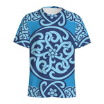 Blue Celtic Symbol Print Men's Sports T-Shirt