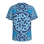 Blue Celtic Symbol Print Men's Sports T-Shirt