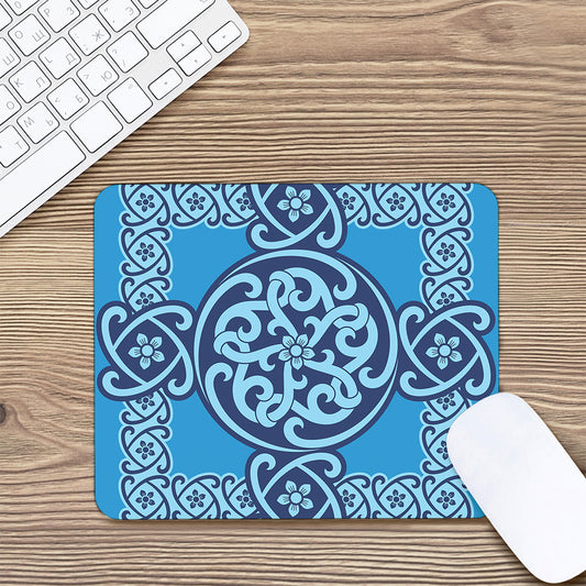Blue Celtic Symbol Print Mouse Pad