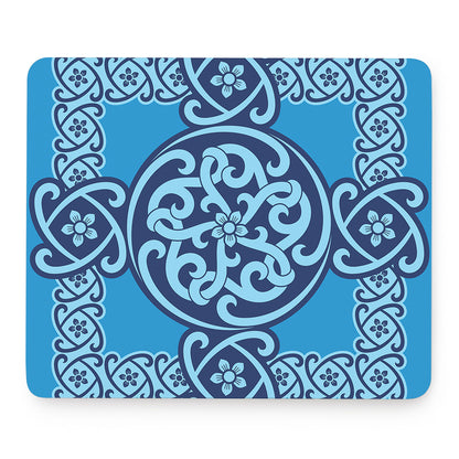 Blue Celtic Symbol Print Mouse Pad