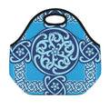 Blue Celtic Symbol Print Neoprene Lunch Bag
