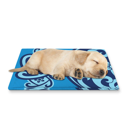 Blue Celtic Symbol Print Pet Cooling Mat Cover