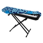 Blue Celtic Symbol Print Piano Keyboard Cover