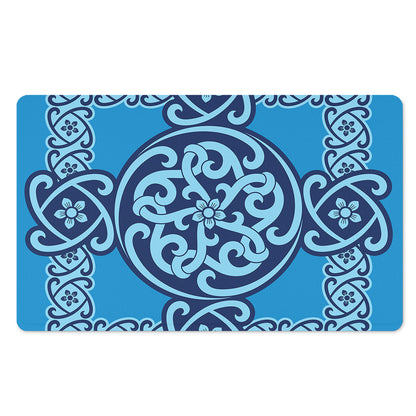 Blue Celtic Symbol Print Polyester Doormat