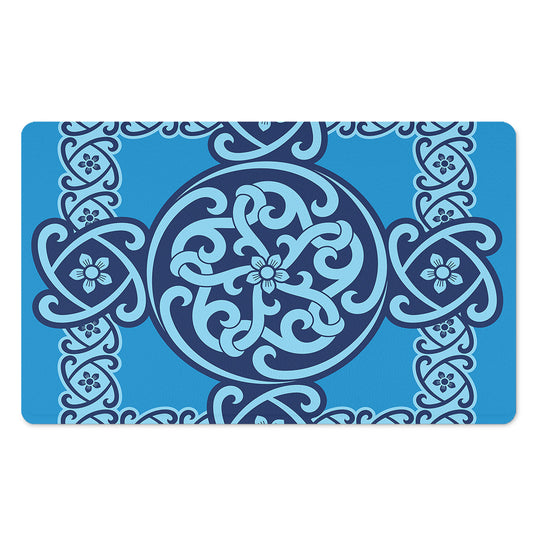 Blue Celtic Symbol Print Polyester Doormat