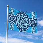 Blue Celtic Symbol Print Polyester Flag