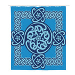 Blue Celtic Symbol Print Polyester Shower Curtain