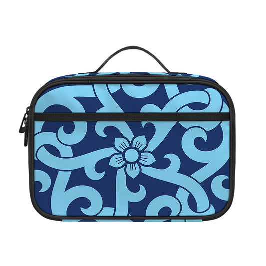 Blue Celtic Symbol Print Portable Lunch Bag